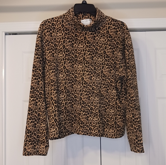 Jones New York Tops - Jones New York Black/Tan Turtle Neck Long Sleeve Top Size XL